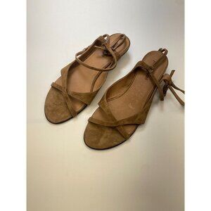 Jeffrey Campbell Womens Mistie Strappy Kitten Dusty Tan Suede Heel Sandal  Sz 9